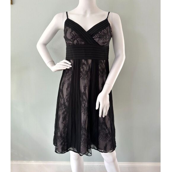 Ann Taylor LOFT Black Lace Evening Cocktail Mini Dress Women's Size XSP Gothic - Picture 1 of 7